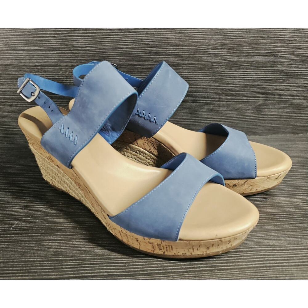 Ugg Women Elena Espadrille Wedge Slingback Sandals shoes sz 11 Blue